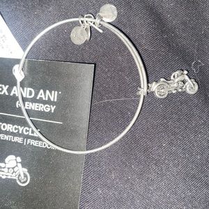 Alex and Ani Motorcycle Silver Tone Bracelet with Tag and Card Brand New